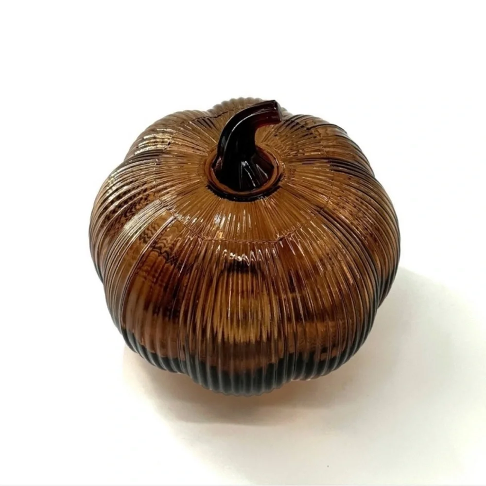 New Target Bullseye Playground Fall Brown Light Up Glass Pumpkin